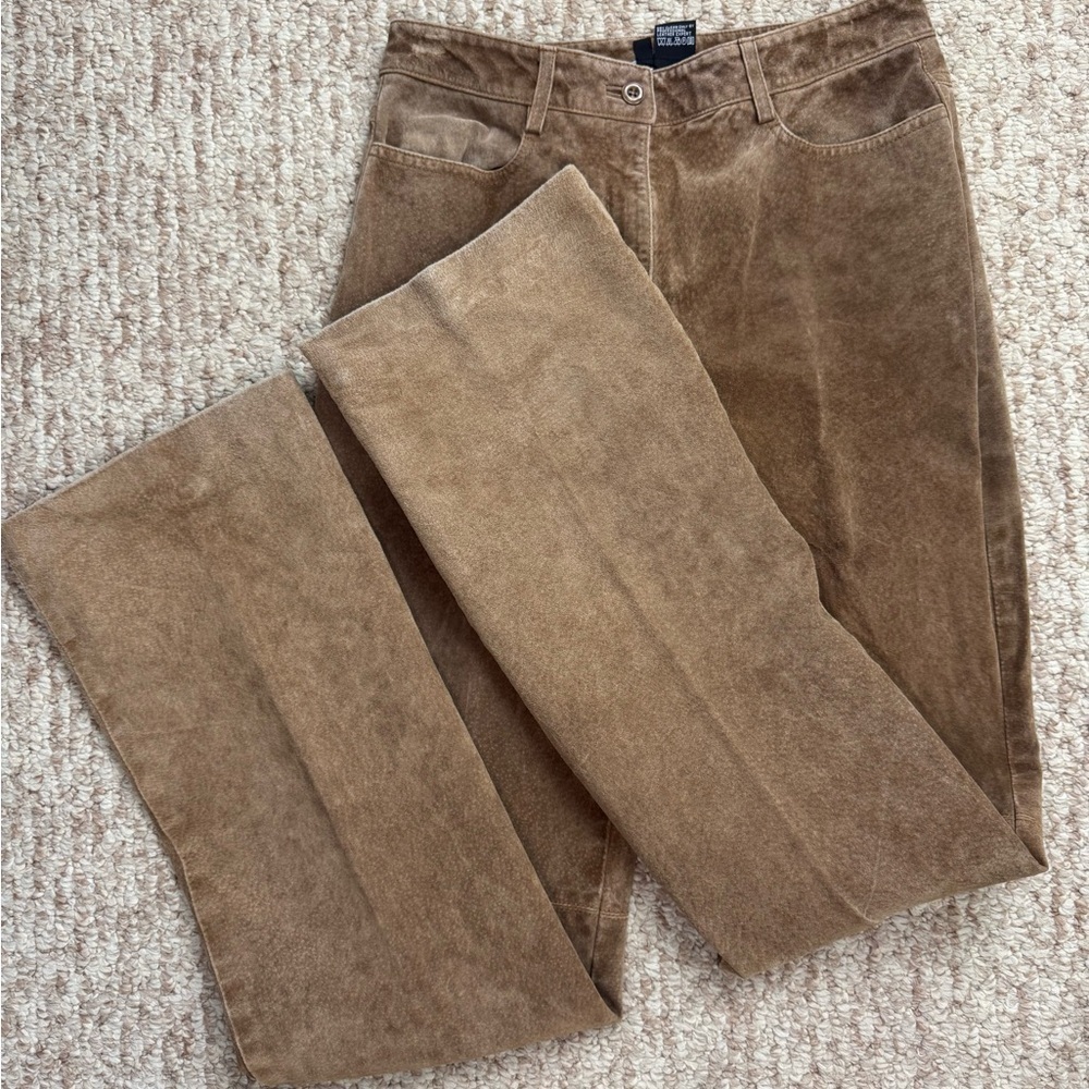 Etcetera Vintage Women 100% Genuine Leather Pans Size 2 Brown.  #213
